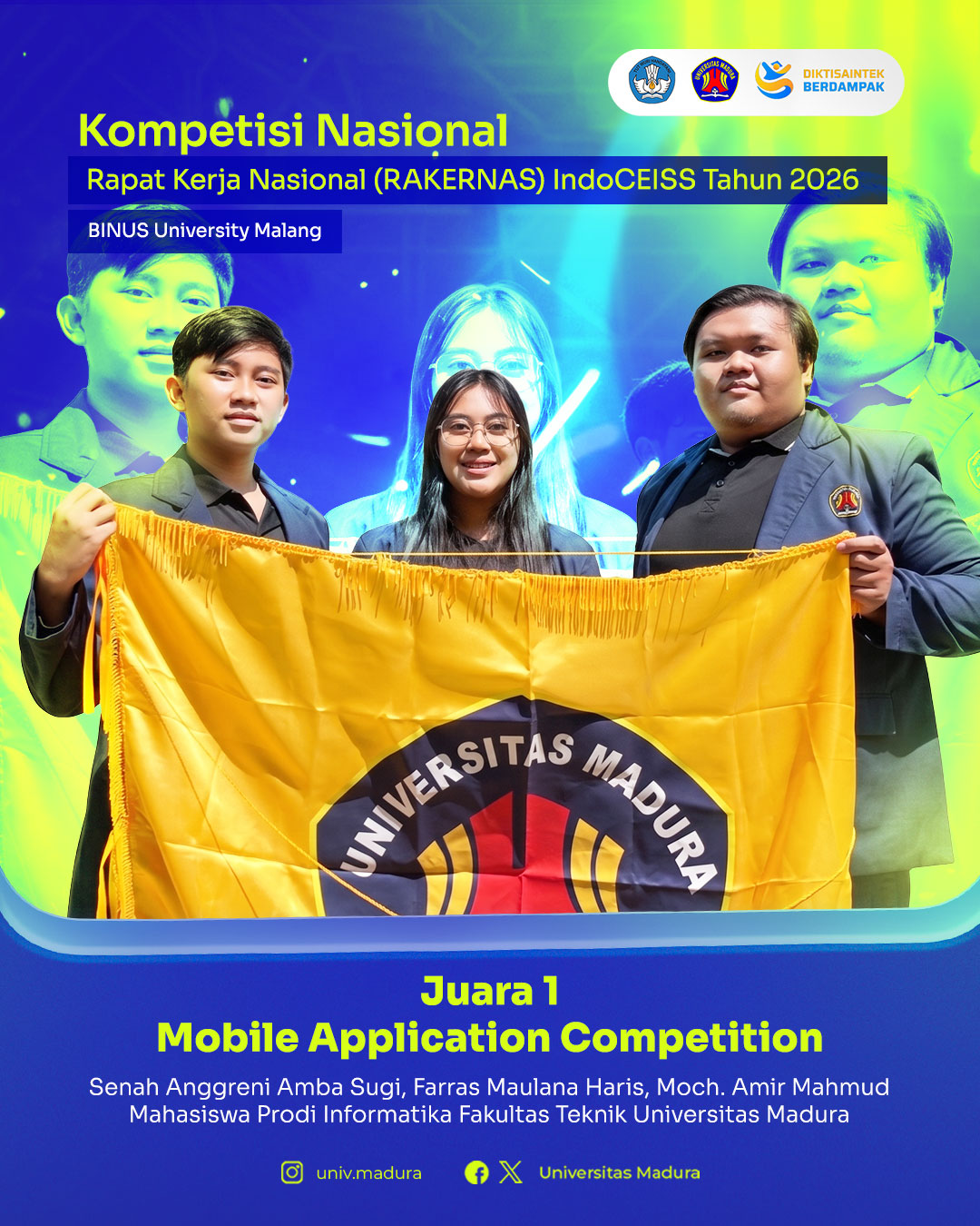 Inovasi EARCO Bawa Mahasiswa Informatika Universitas Madura Sabet Juara 1 Nasional