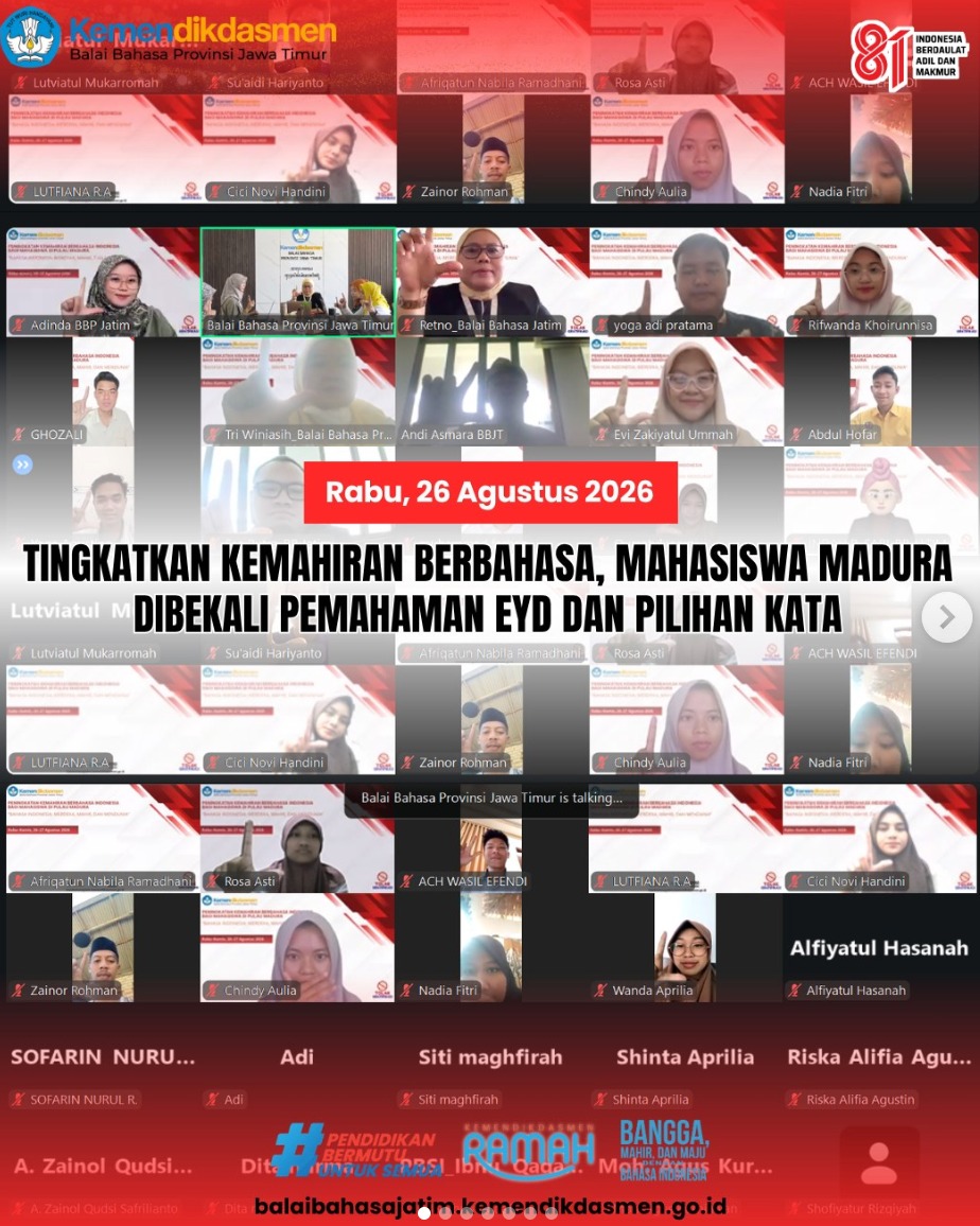 10 Mahasiswa Pendidikan Bahasa Indonesia FKIP Universitas Madura Ikuti Peningkatan Kemahiran Berbahasa Indonesia