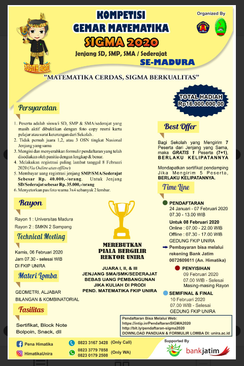 KOMPETISI GEMAR MATEMATIKA (SIGMA) 2020