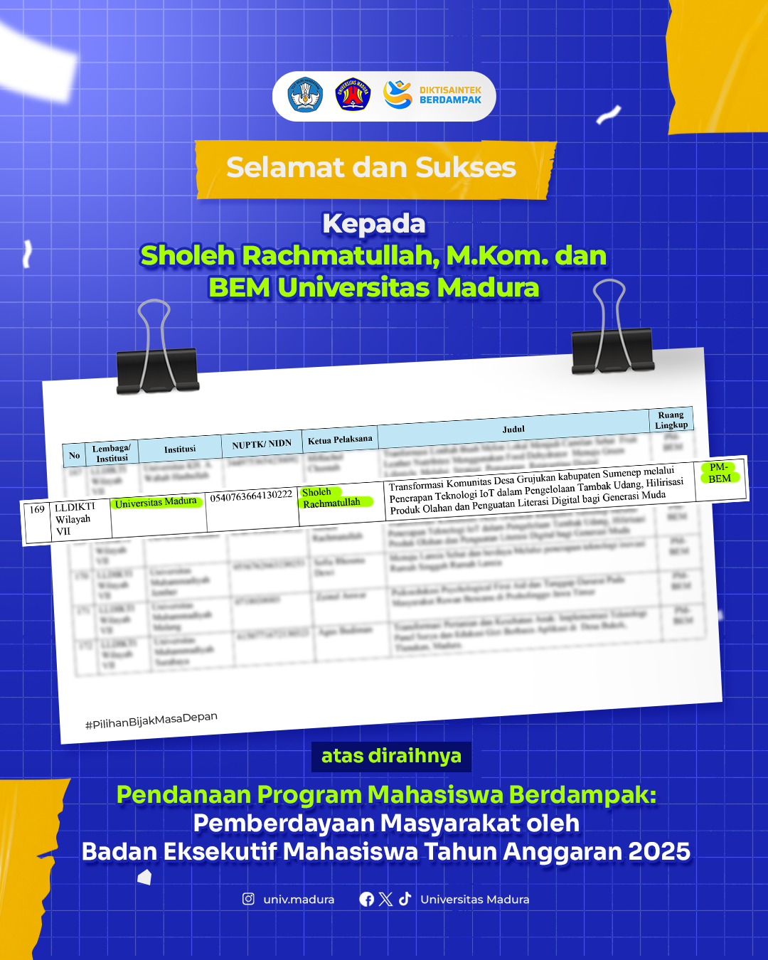 Universitas Madura Raih Pendanaan Program Mahasiswa Berdampak 2025