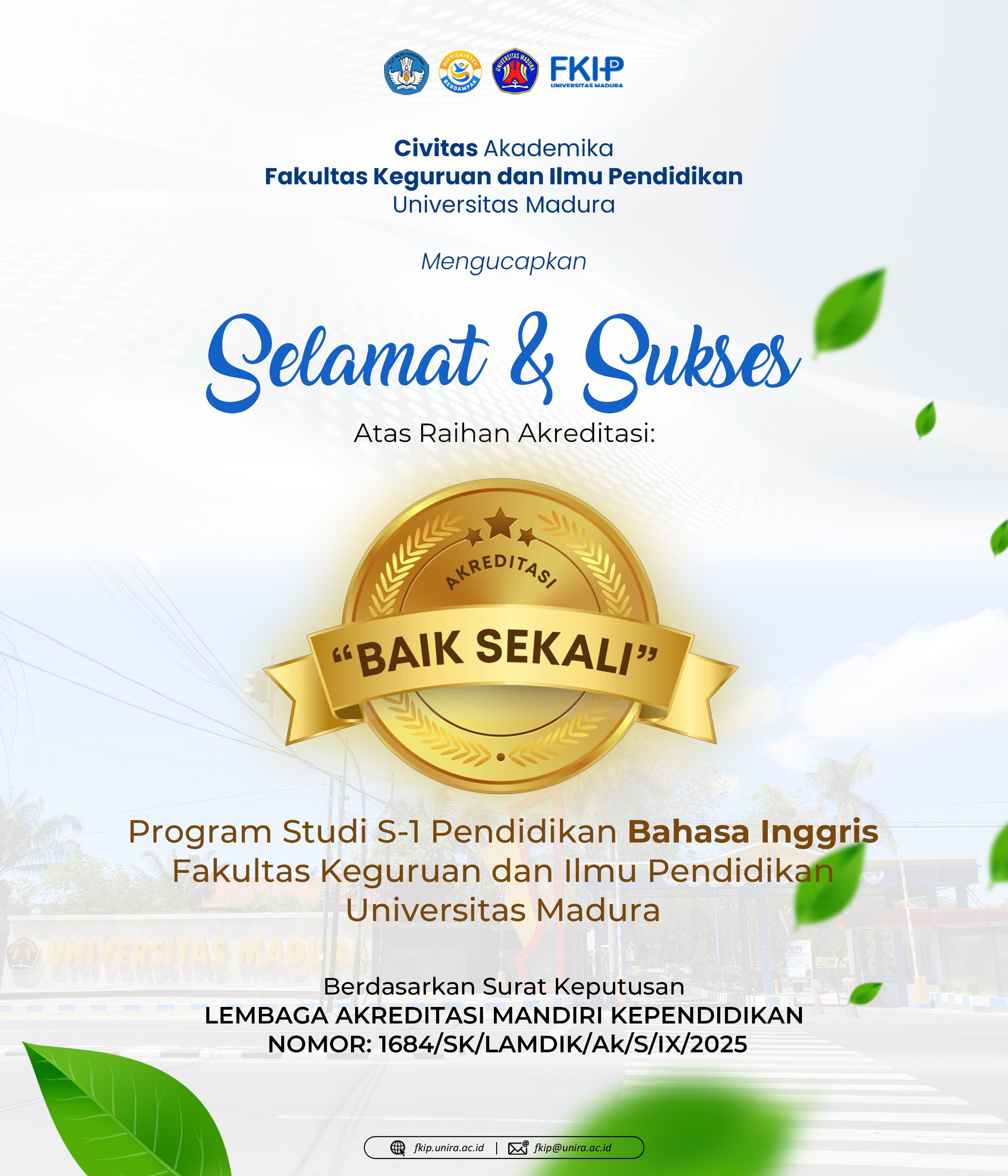 Prodi Pendidikan Bahasa Inggris FKIP UNIRA Raih Akreditasi “Baik Sekali” dari LAM Kependidikan