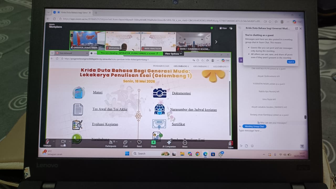 Perkuat Budaya Literasi, Mahasiswa Pendidikan Bahasa Indonesia FKIP Unira Ikuti Krida Duta Bahasa 2026