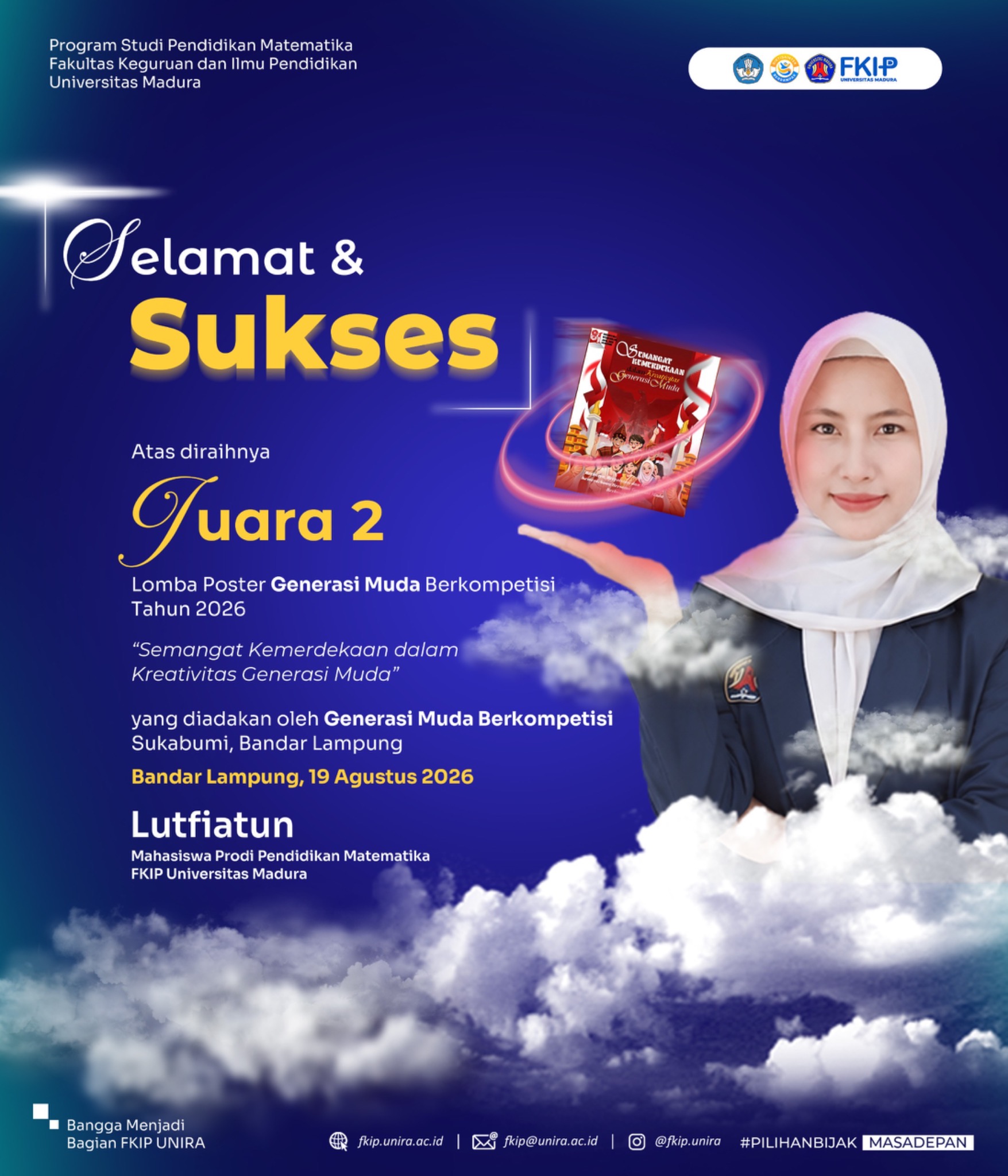 Dari Kreativitas Menuju Prestasi, Lutfiatun Raih Juara 2 Lomba Poster Generasi Muda 2026
