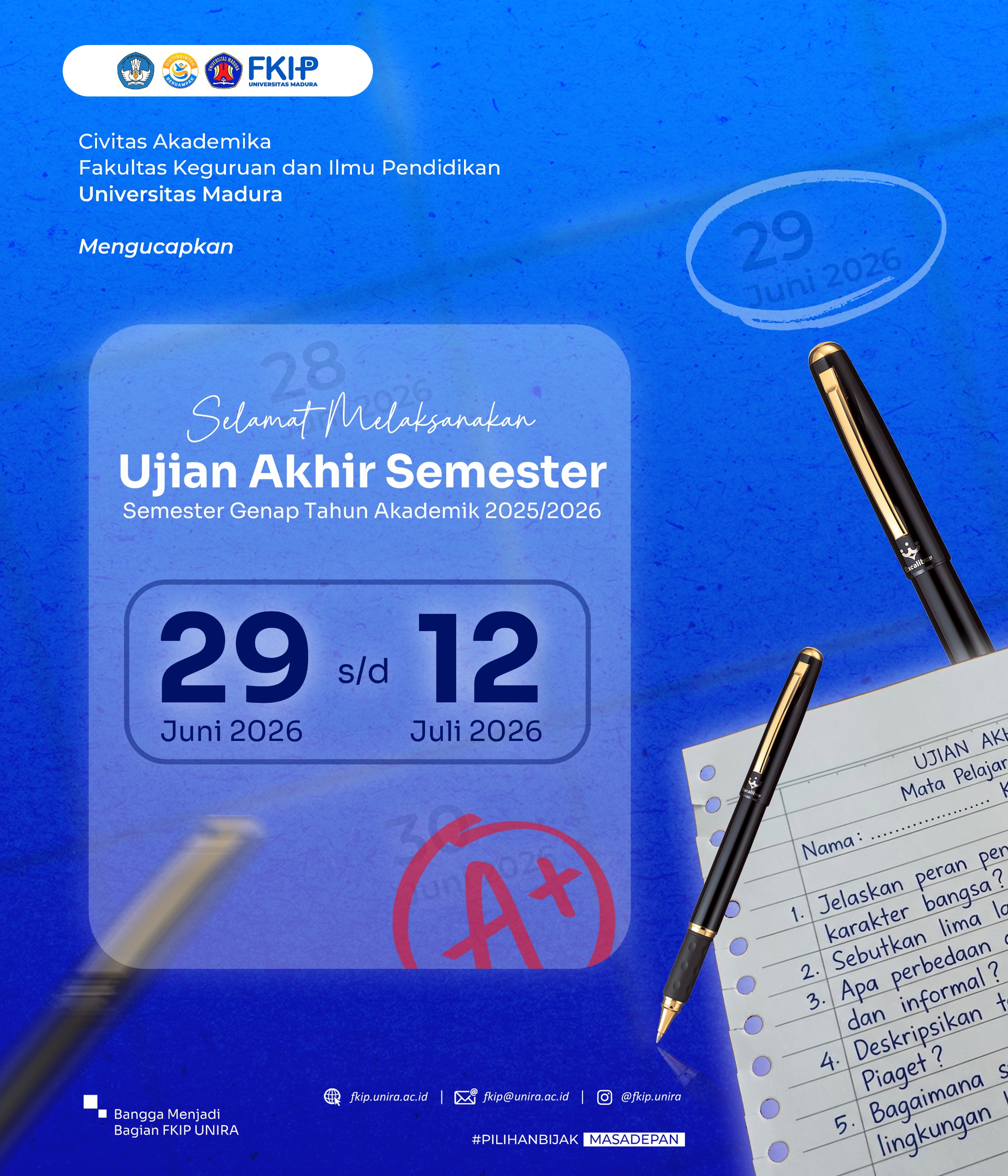 Selamat Melaksanakan Ujian Akhir Semester Genap TA 2025/2026