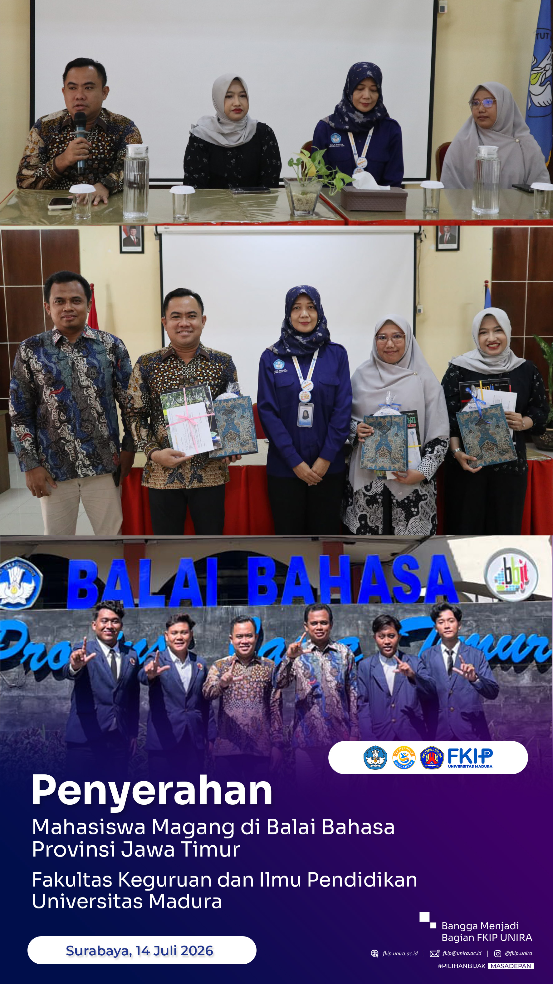 Penyerahan Mahasiswa FKIP Universitas Madura Magang di Balai Bahasa Provinsi Jawa Timur